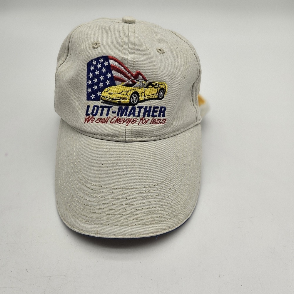 Lott-Mather Chevrolet Hat Cap Strap Back Khaki Embroidered Advertising Florida